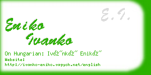 eniko ivanko business card